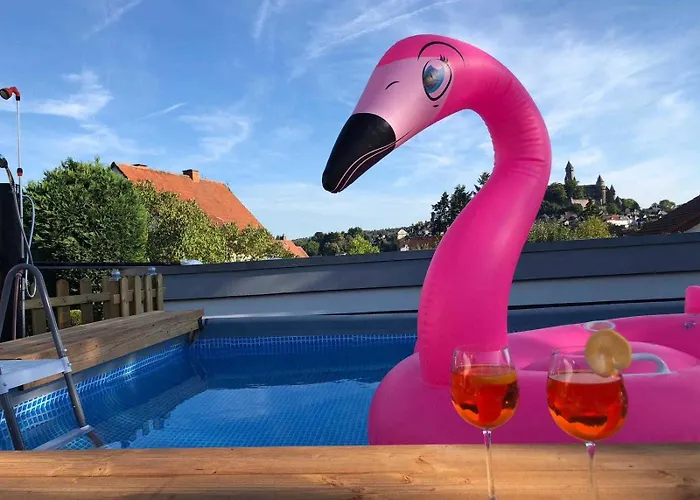 Apartmán 4 Sterne Schlossblick Sauna Pool Whirlpool Pri *